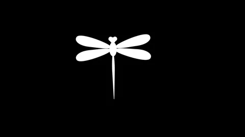 Dragonfly icon fly animated dragonfly icon green screen 4k croma Stock Footage 329351413