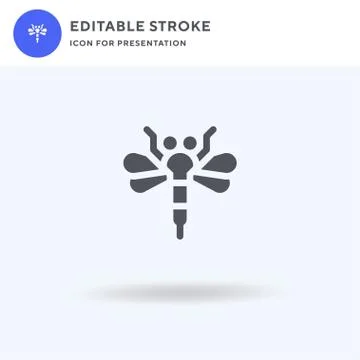 Dragonfly icon vector, filled flat sign, solid pictogram isolated on white, logo Illustrazione stock