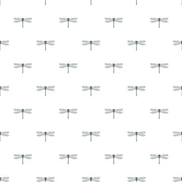 Dragonfly insect pattern repeating across background surface Stock Illustration