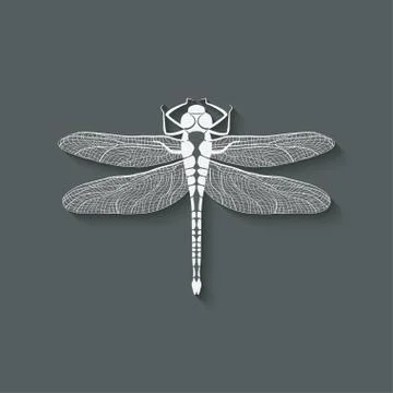 Dragonfly insect symbol Stock Illustration