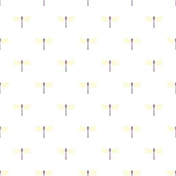 Dragonfly insects creating seamless background pattern in nature Stock Illustration