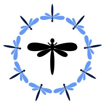 Dragonfly isolated on white background Illustrazione stock