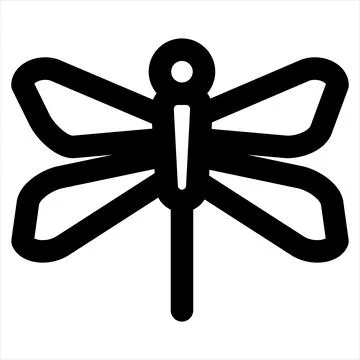 Dragonfly line icon vector illustration isolated on white background Stock Illustration