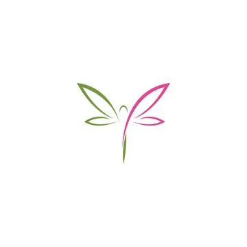 Dragonfly logo icon design concept template illustration Stock Illustration