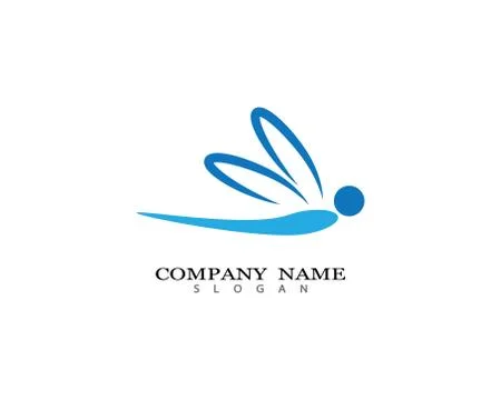 Dragonfly logo template vector icon Stock Illustration