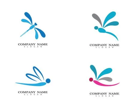 Dragonfly logo template vector icon illustration Stock Illustration