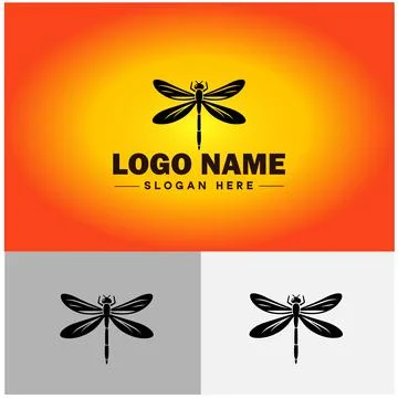Dragonfly Logo vector art icon graphics for company brand business icon Dra.. Stock Illustration