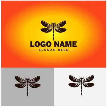 Dragonfly Logo vector art icon graphics for company brand business icon Dra.. Stock Illustration