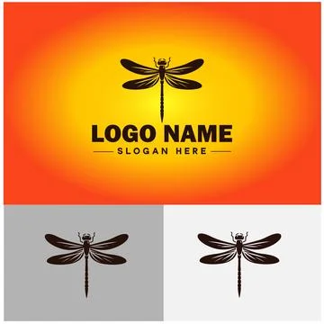 Dragonfly Logo vector art icon graphics for company brand business icon Dra.. Stock Illustration