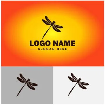 Dragonfly Logo vector art icon graphics for company brand business icon Dra.. Stock Illustration