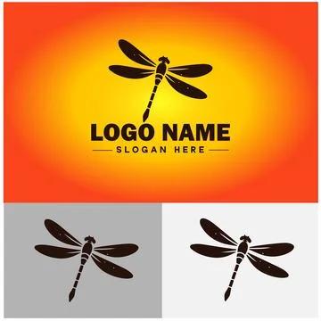 Dragonfly Logo vector art icon graphics for company brand business icon Dra.. Stock Illustration