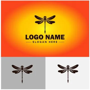 Dragonfly Logo vector art icon graphics for company brand business icon Dra.. Illustrazione stock