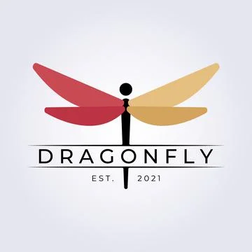 Dragonfly logo vector illustration design graphic, beautiful species logo Stock Illustration