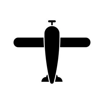 Dragonfly plane vector icon, full black Ilustración de archivo
