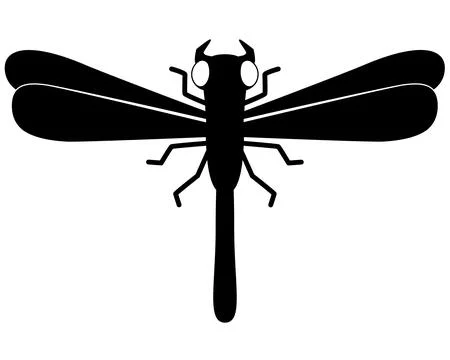 Dragonfly predatory insect - vector silhouette picture for logo or pictogram. Stock Illustration