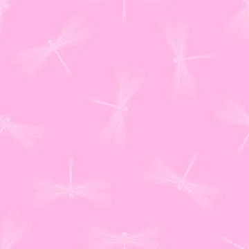 Dragonfly seamless pattern. Hand drawn. Doodle. Vector. Stock Illustration