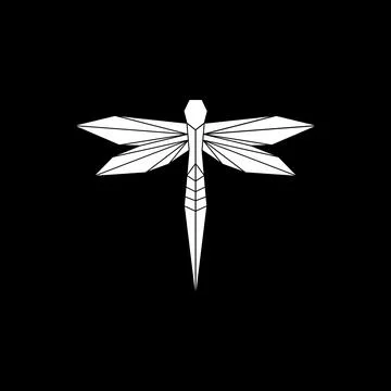 Dragonfly Shape Inspired by Origami Form Stock Illustration