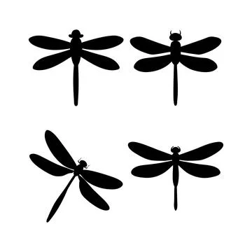 Dragonfly silhouette Stock Illustration