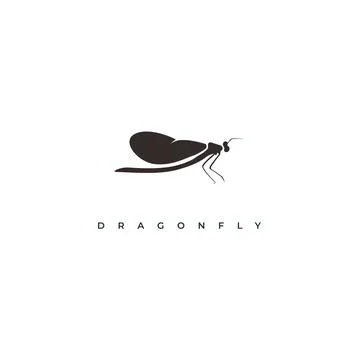 Dragonfly silhouette logo design vector Stock Illustration