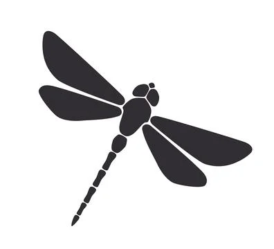 Dragonfly silhouette. Simple template with insects. Vector Illustration Stock Illustration