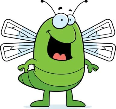 Dragonfly Smiling Stock Illustration