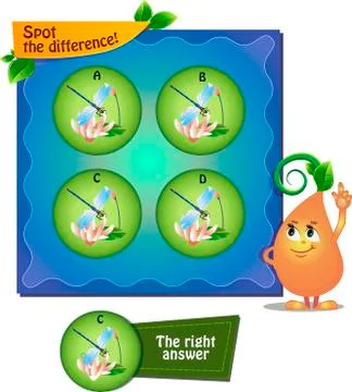 Dragonfly Spot the difference Stock Illustration