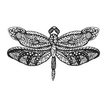 Dragonfly stencil pattern vector illustration Stock Illustration