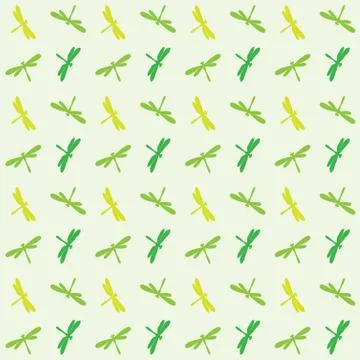 Dragonfly vector art background design for fabric and decor. Seamless pattern Illustrazione stock