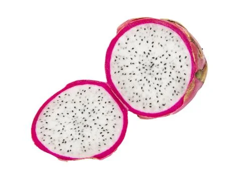 Dragonfruit with slice isolated on white background Stock Photos