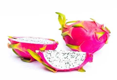 Dragonfruit on white background Stock Photos
