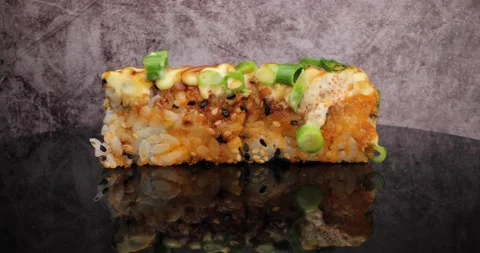 Dragonroll Sushi Side View Video stock 151772398