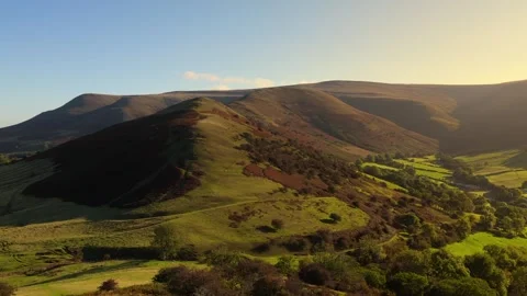 Dragons Back Brecon Beacons man stood overlooking the dragons back known as Waun Stock Footage 321191803