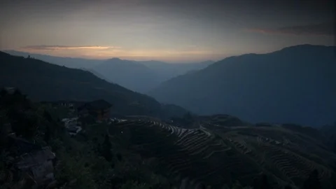Dragon's Backbone Rice Terraces, Guangxi, Kwangsi, China Stock Footage 111851937