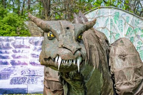 Dragons at the castle of Ranis 库存照片
