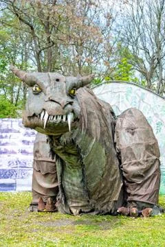 Dragons at the castle of Ranis Stock Photos