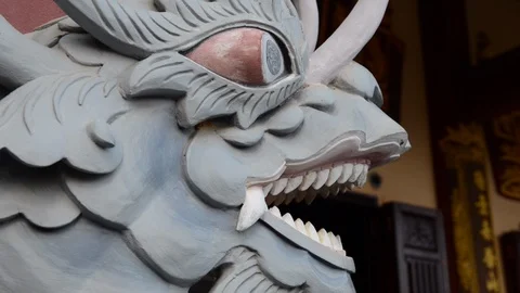 Dragon's head at Cha Linh Ung Stock Footage 113676763