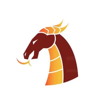 Dragons head vector mascot isolated on the white background Stock Illustration