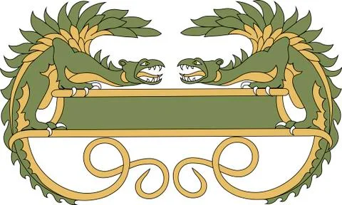Dragons looking at each other Иллюстрация