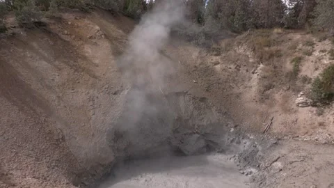 Dragon's Mouth Spring area. Mudpots. Yellowstone National Park Stock Footage 318464936