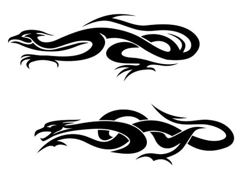 Dragons tattoos Stock Illustration
