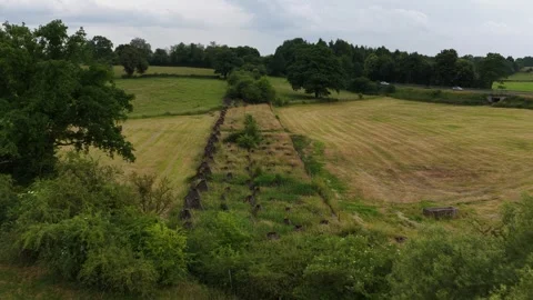 Dragons teeth of the Siegfried line. World war 2, monument. Barrier against Vídeo Stock 312642373