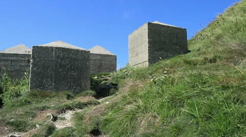 Dragons teeth world war two 2 tank trap 1 Stock Footage 40701212