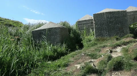 Dragons teeth world war two 2 tank trap 2 Stock Footage 40701653