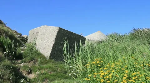 Dragons teeth world war two 2 tank trap 4 Stock Footage 40708780