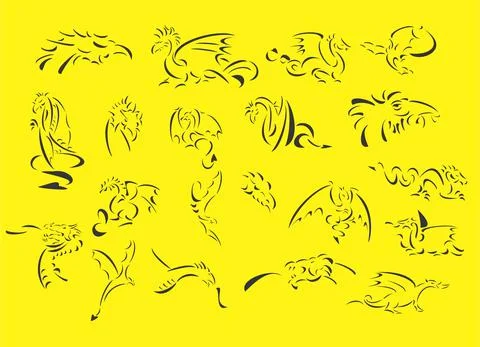 Dragons Vector Collection イラスト素材