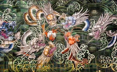 Dragons wall mural Stock Photos