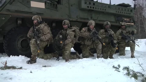 Dragoons of the 2d Cavalry Regiment practiced react to contact - 2015 Video stock 101174537