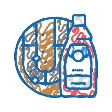 Drain cleaner detergent icon doodle illustration Stock Illustration