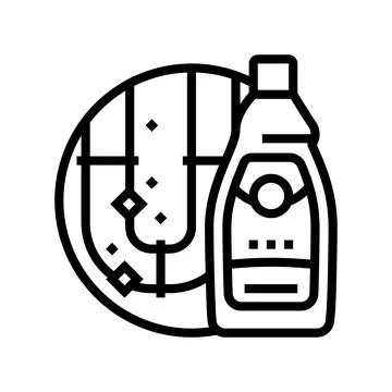 Drain cleaner detergent line icon vector illustration Stock Illustration