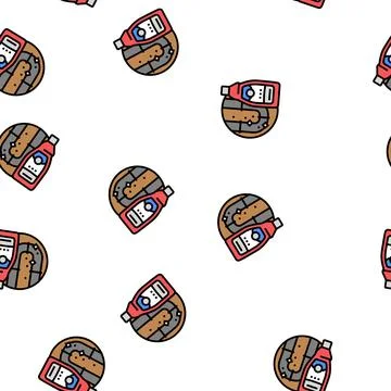 Drain cleaner detergent vector seamless pattern Stock Illustration